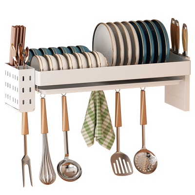 壁挂免打孔碗架沥水架小号