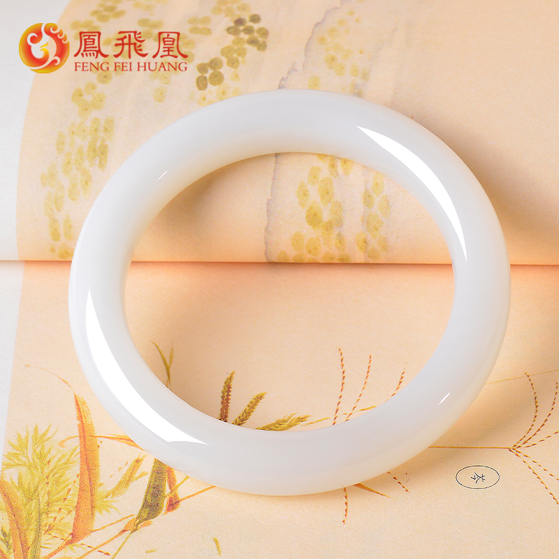 羊脂白玉手镯女款玉镯圈口58.5mm