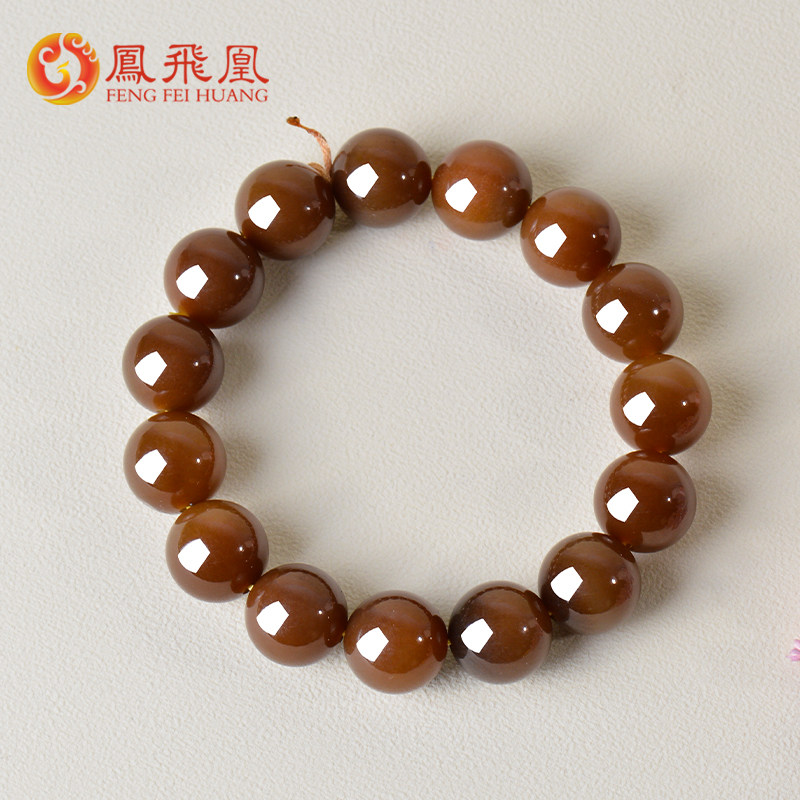 凤飞凰和田玉且末14mm佛珠手串