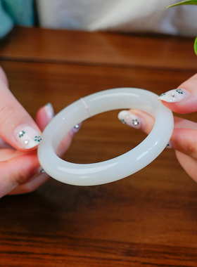 凤飞凰和田玉羊脂白玉收藏级手镯