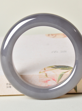 凤飞凰和田玉烟紫手镯女款大气