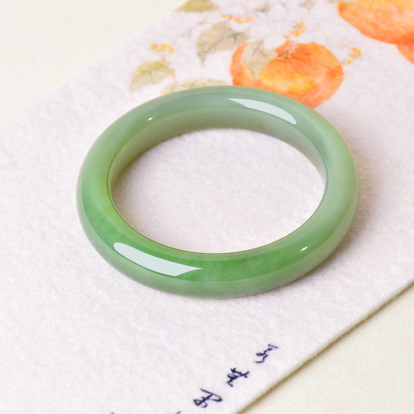 凤飞凰56.5mm和田玉碧玉手镯女款玉镯天然玉石镯子收藏级节日礼物