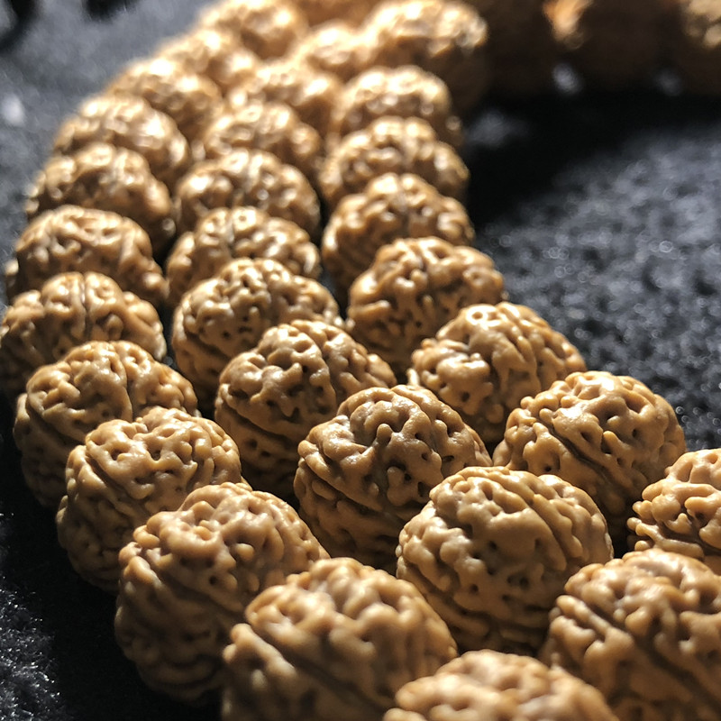 小金刚菩提108颗巨肉粗筋双龙纹念珠爆肉蜂窝满肉梅花文玩佛珠男