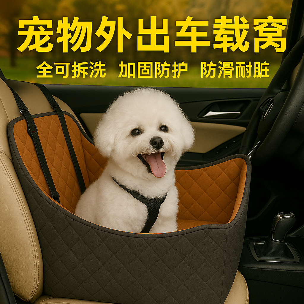 车载狗窝狗狗长途坐车神器宠物车垫子猫狗汽车安全窝防脏便携座椅