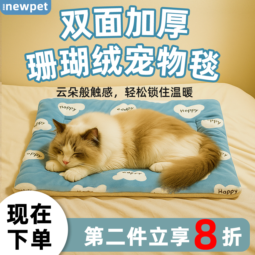 毛毯妞派特冬季四季睡觉用猫咪