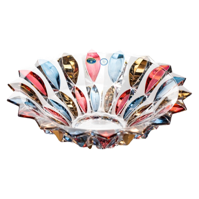 捷克进口BOHEMIA水晶玻璃彩绘果斗家用大号水果盘家居装饰果盘