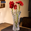 饰 捷克进口波西米亚水晶玻璃花瓶刻花透明台面花瓶古典插花花瓶装