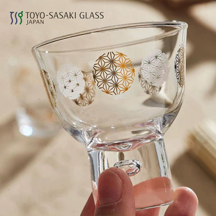 日本进口东洋佐佐木清酒杯吉祥图纹威士忌酒杯日式玻璃杯礼盒包装