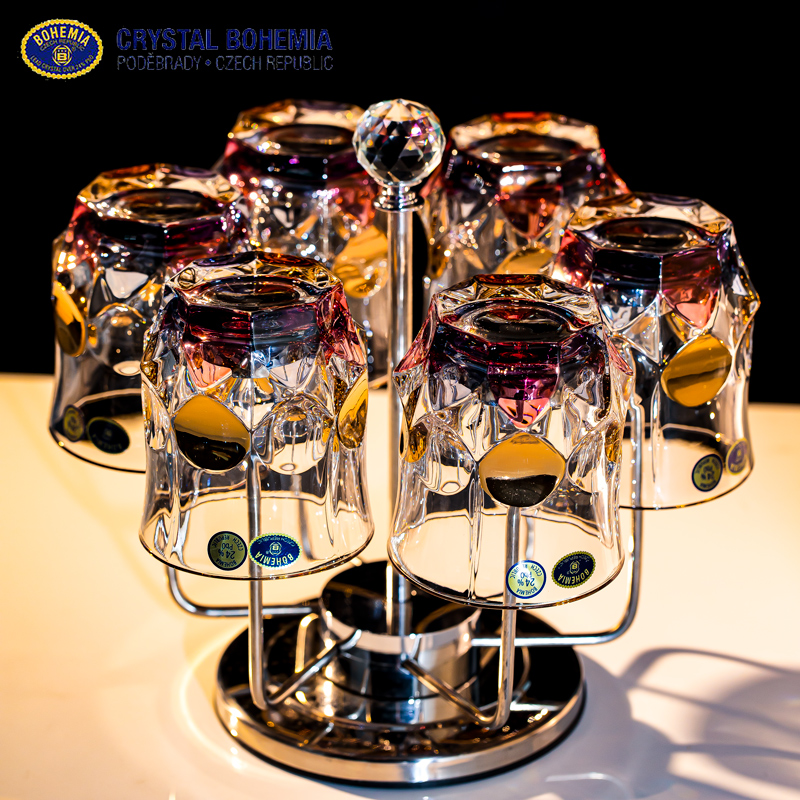 捷克进口BOHEMIA水晶玻璃威士忌酒杯家用轻奢高档洋酒杯水杯套装