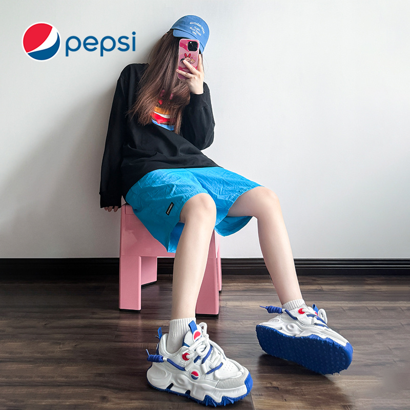 Pepsi百事老爹鞋男鞋2025夏季新款厚底鞋子男百搭面包鞋