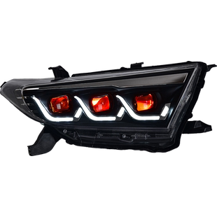 专用于丰田汉兰达LED透镜大灯总成12-14款改装跑马日行灯流光转向