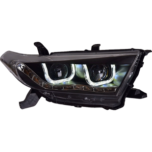 专用于丰田汉兰达大灯总成12-14款改装LED透镜大灯流水转向日行灯