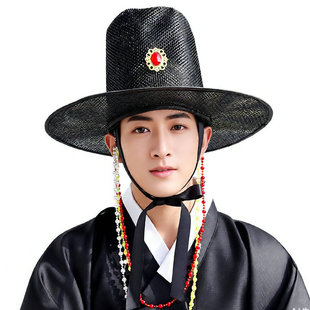 朝鲜韩国传统帽子网纱官帽汉服帽子古装帽侠客风锦衣卫圆顶明制帽