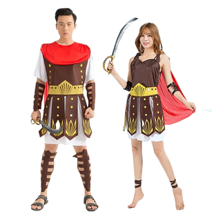 万圣节古希腊罗马服装武士服装成人男战士服饰表演服罗马女战神服