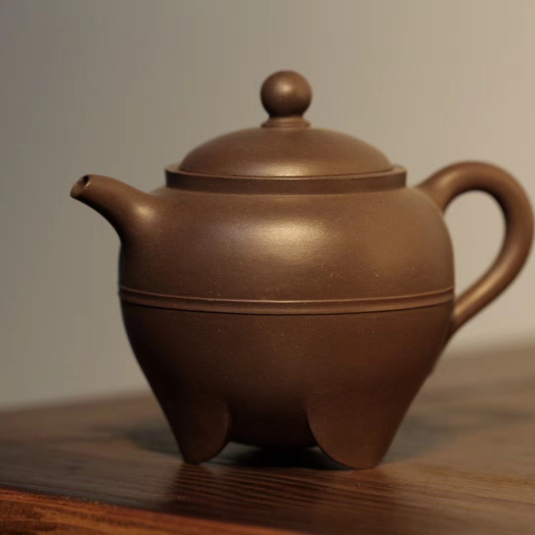 【素带｜陈鸣远】原矿老紫泥宜兴茶壶