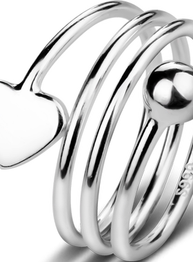 双环小众设计七夕情人节礼物戒指