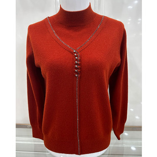 毛衣女妈妈羊毛衫凤凰金企乐久羊绒衫中老年时尚女装打底衫针织衫