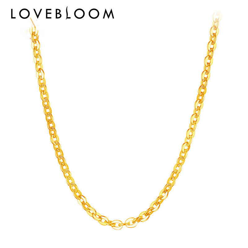 黄金项链女吊坠足金o字项链细款金链子锁骨链结婚黄金首饰品