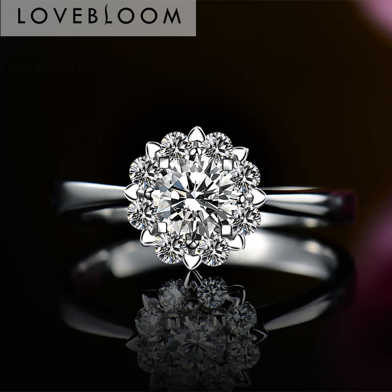 钻戒一克拉钻石戒指女婚戒求婚结婚订婚裸钻定制正品30分50分砖石