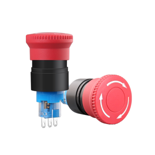 22MM蘑菇头急停按钮开关 防水抗暴 工业电源设备启动紧急停止