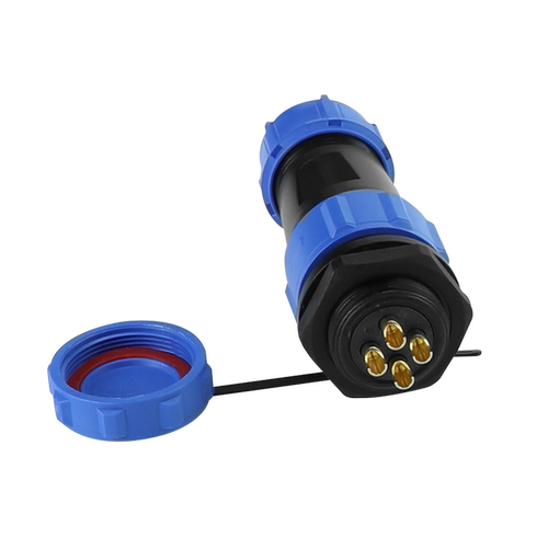 IP68防水航空插头连接器公母后螺母SP21接头2 3 4芯对接式免焊接