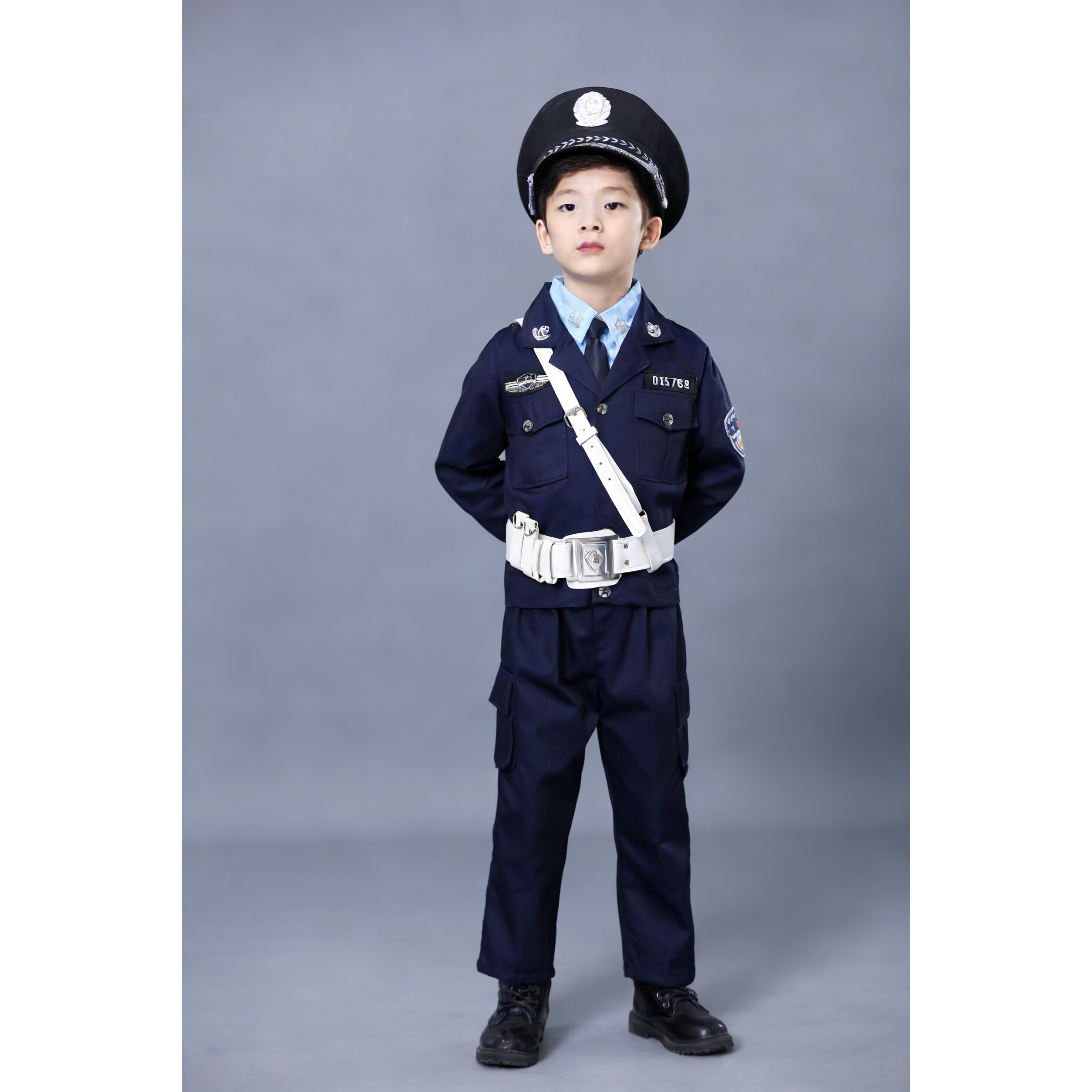 六一儿童警察服男童警官制服角色扮演小交警合唱表演服套装