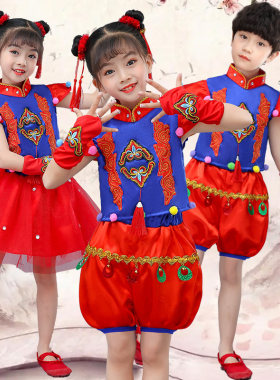 六一儿童节中国小梦娃演出服喜庆