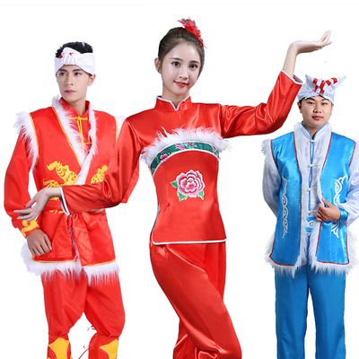 陕北安塞腰鼓秧歌民族舞蹈演出服