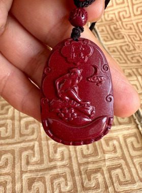 嫣芝美玉男女朱砂钥匙扣生肖吊坠