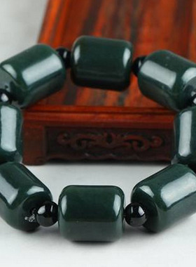 天然和田玉证书佛珠手链