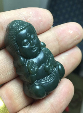 吊坠天然项链挂件证书和田青玉