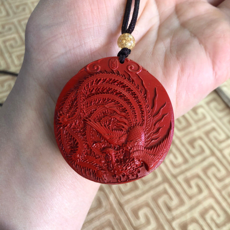 玉佩项链火凤凰挂件嫣芝美玉吊坠