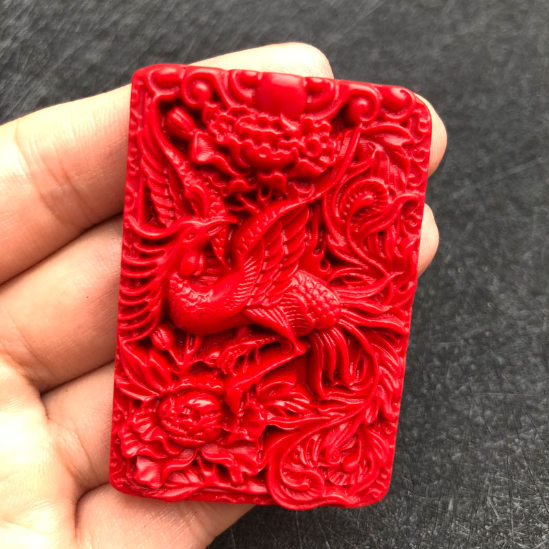 台湾天然朱砂凤凰吊坠男女