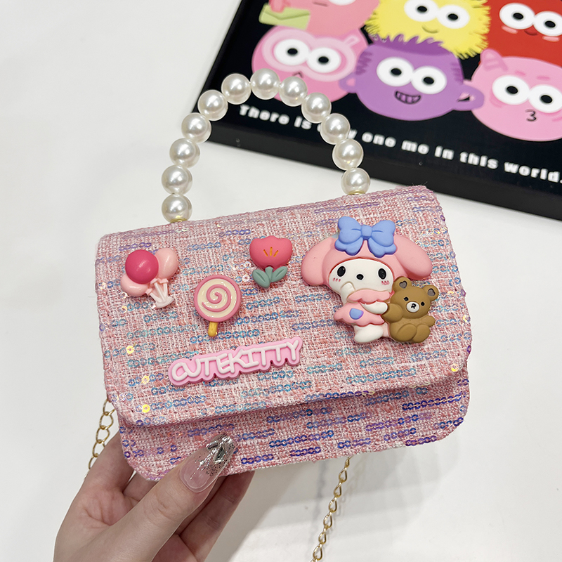 儿童包包女迷你可爱时尚公主包小孩手提包女童洋气斜挎女包链条包