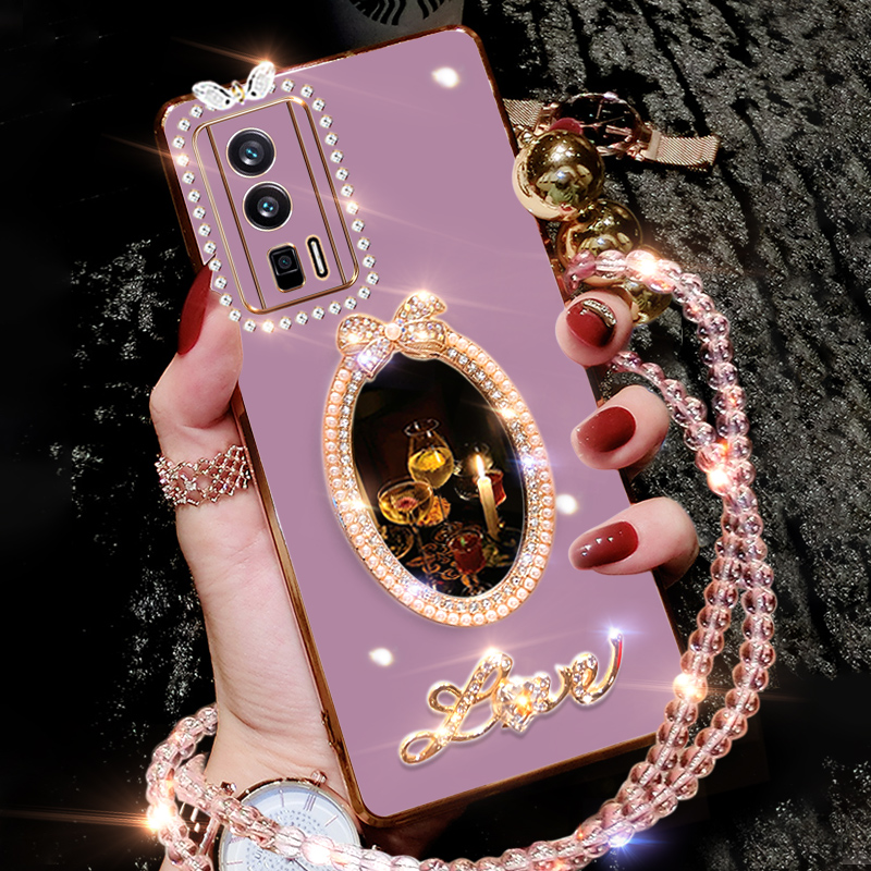 红米K60硅胶创意手机壳补妆镜