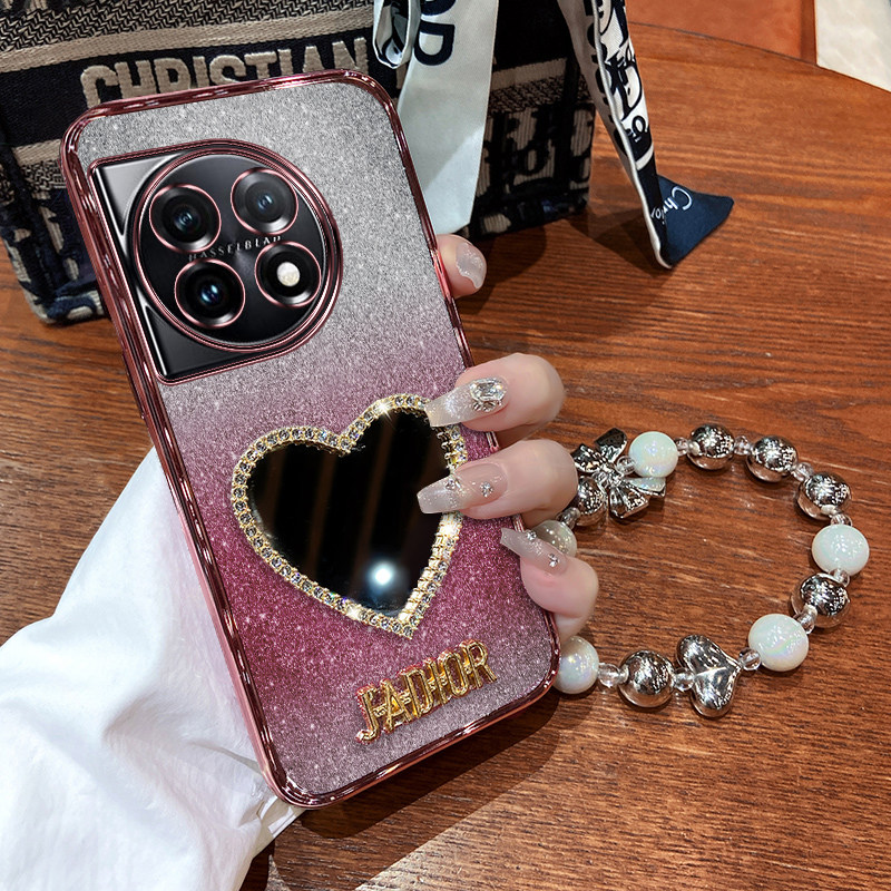 一加11硅胶创意手机壳带镜子