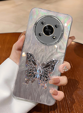 华为nzone50pro手机壳智选zone50por保护套5G时尚个性SP210全包镜头膜nz0nesp210羽纱蝴蝶支架huawei简约小众