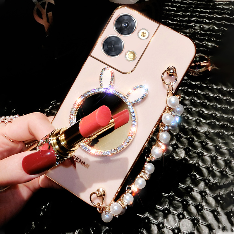 opporeno9硅胶创意手机壳补妆镜