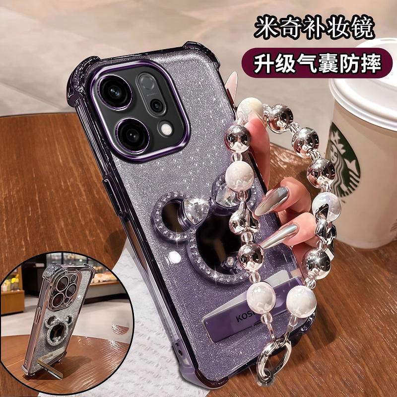 OPPOReno14手机壳时尚个性潮流PLA110四角气囊Reno14Pro高档简约大气PKZ110全包边镜头膜ins自带折叠支架oppo