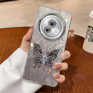 潮流 08奢侈大气80时尚 魅族LUCKY08手机壳羽纱蝴蝶支架M431Q软硅胶保护套meizu全包边镜头膜MEIZU网红新款 爆款