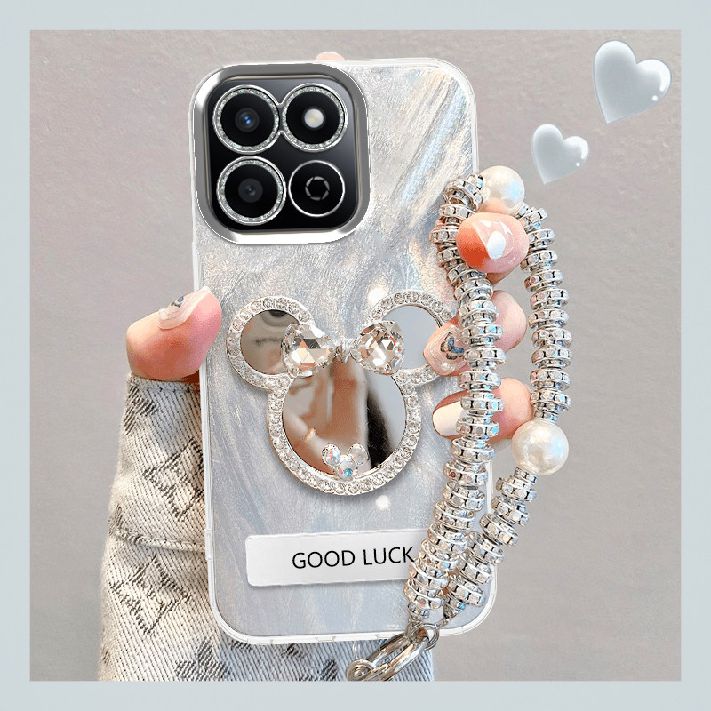 华为荣耀畅玩60plus手机壳简约ALT一AN00全包镜头膜honor气质新款puls硅胶软壳ALTAN羽纱保护honor创意带手链