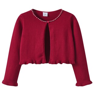 高级感钉珠纱裙礼服披肩女童针织开衫儿童木耳边毛衣公主裙小外套