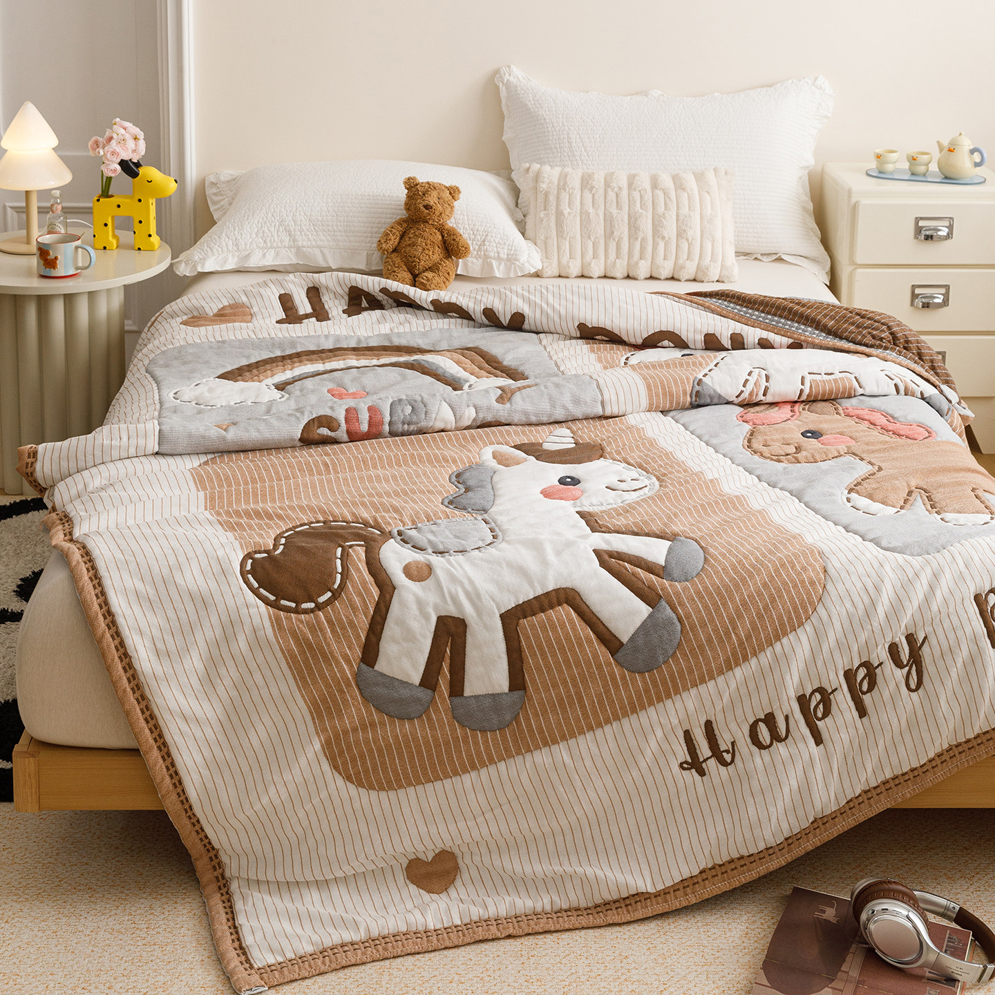 夏季十层纱夏凉被纯棉全棉可机洗夏被空调被单人薄被子毛巾被盖毯