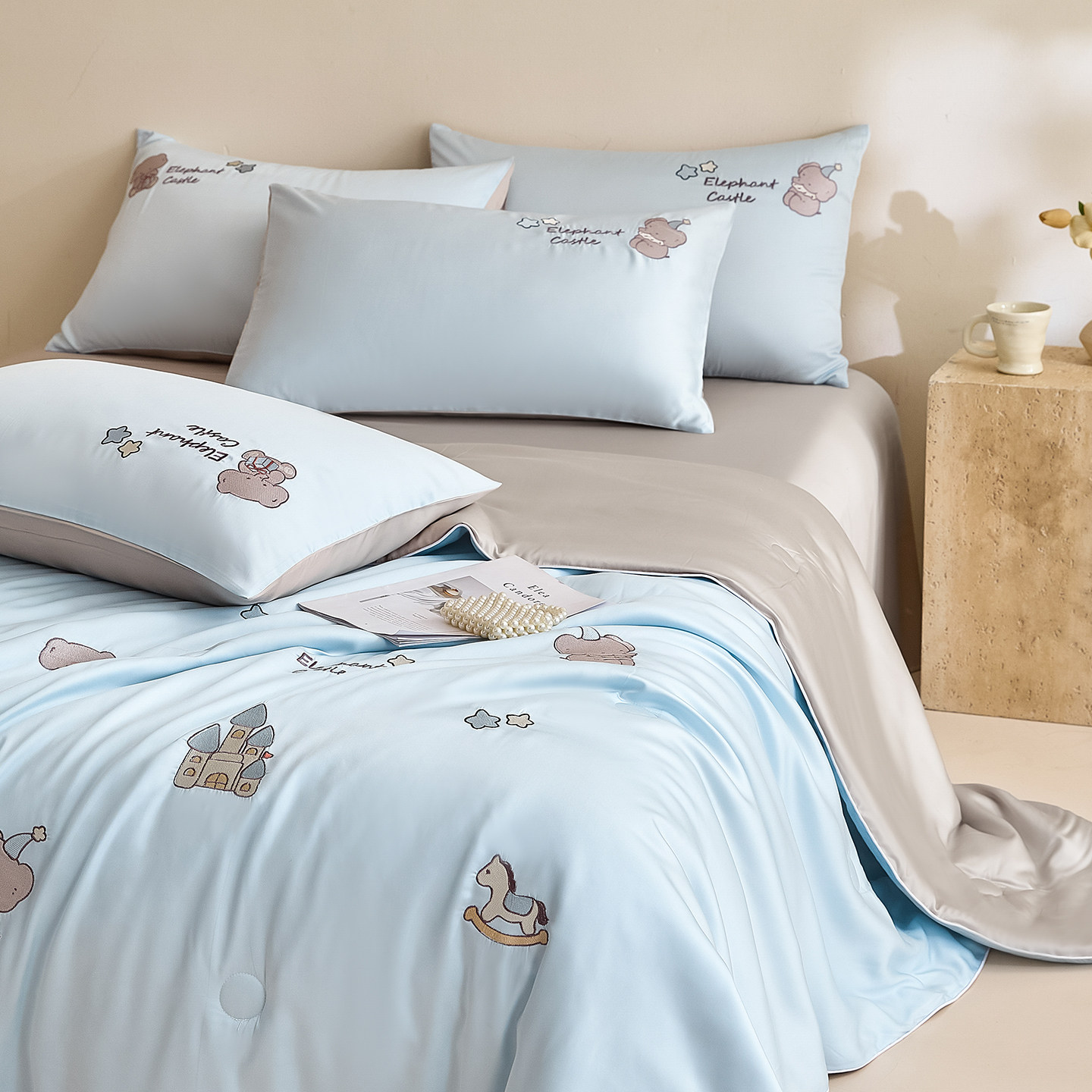 夏季天丝夏凉被可机洗2026新款单人儿童冰丝夏被空调被四件套薄款