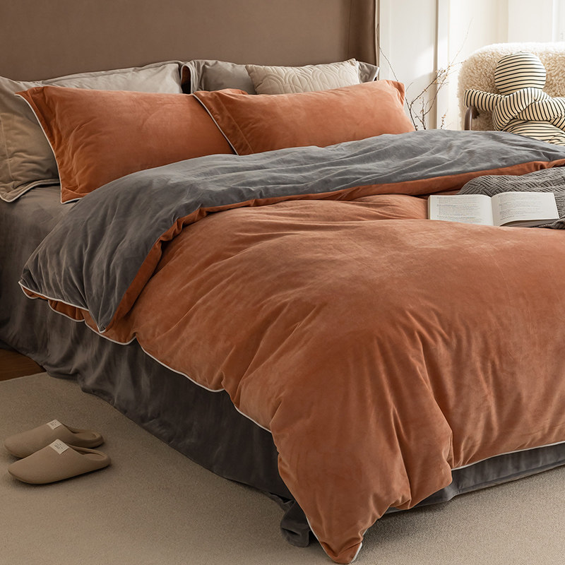 加厚秋冬德芙绒被套牛奶绒被罩