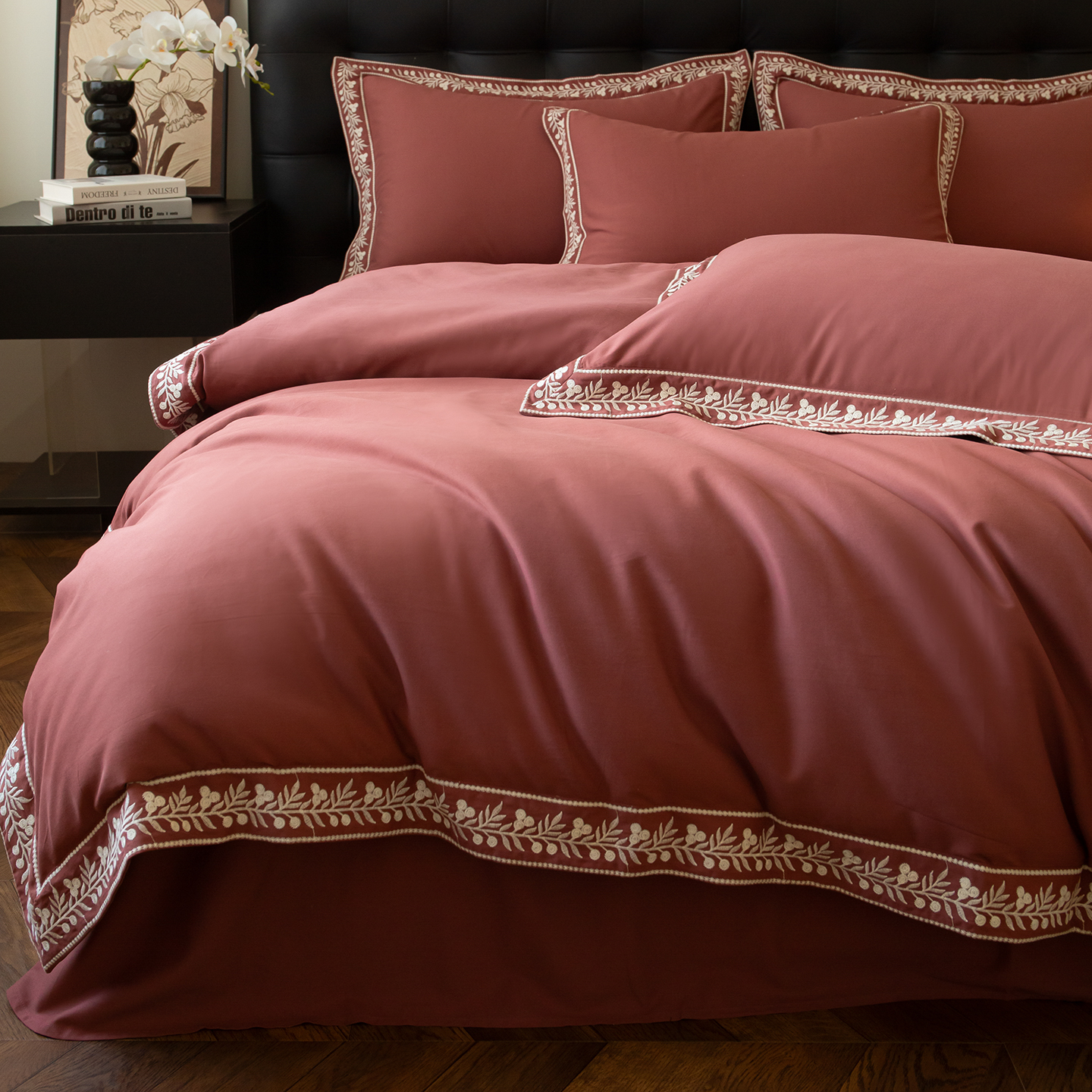 100S高端陶瓷磨毛四件套纯棉全棉