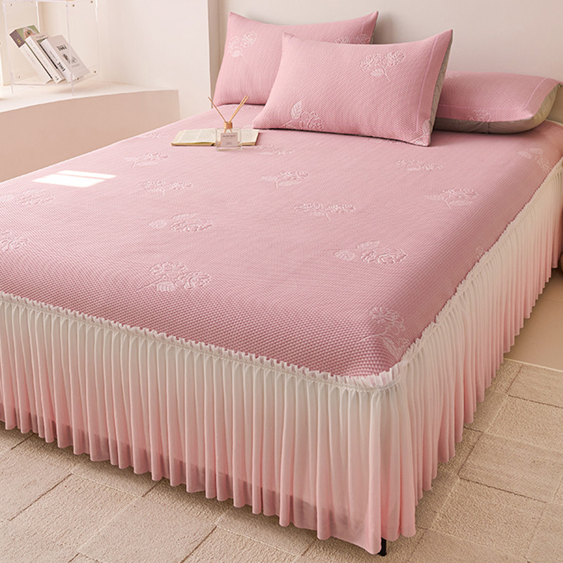 凉感冰丝豆豆凉席2025新款床裙款