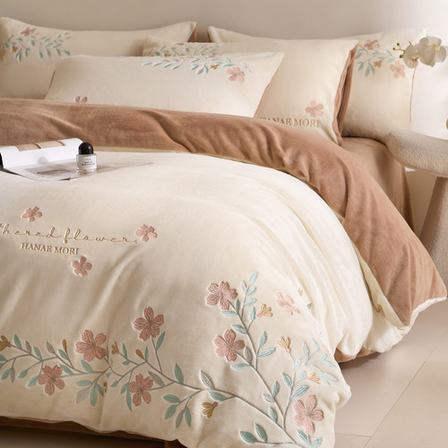 珊瑚绒四件套冬天加绒加厚保暖