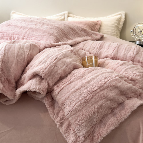 冬季雪貂绒四件套牛奶绒加厚保暖