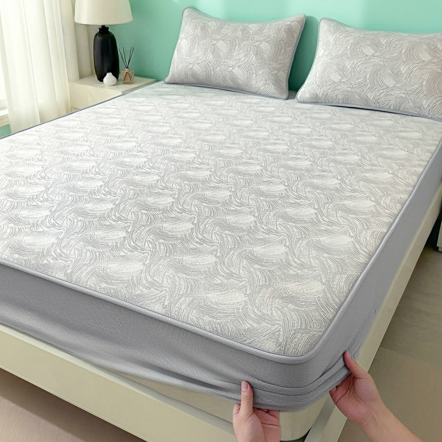 夏季冰丝床单纱布凉席床笠款冰凉感裸睡软席a类夏天被单单件双人